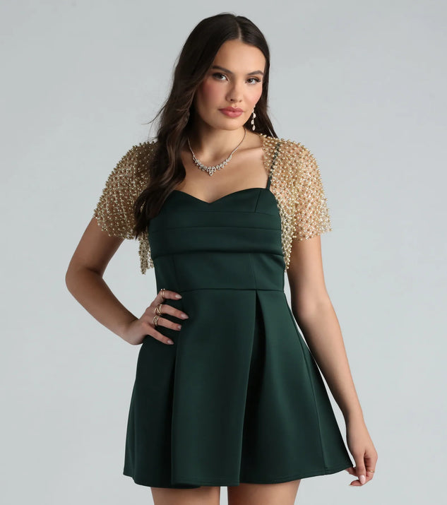 Layer On Glamour Faux Pearl Glitter Bolero | Windsor