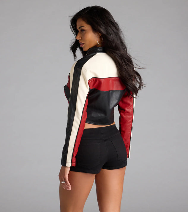 Ride In Style Faux Leather Moto Crop Jacket | Windsor