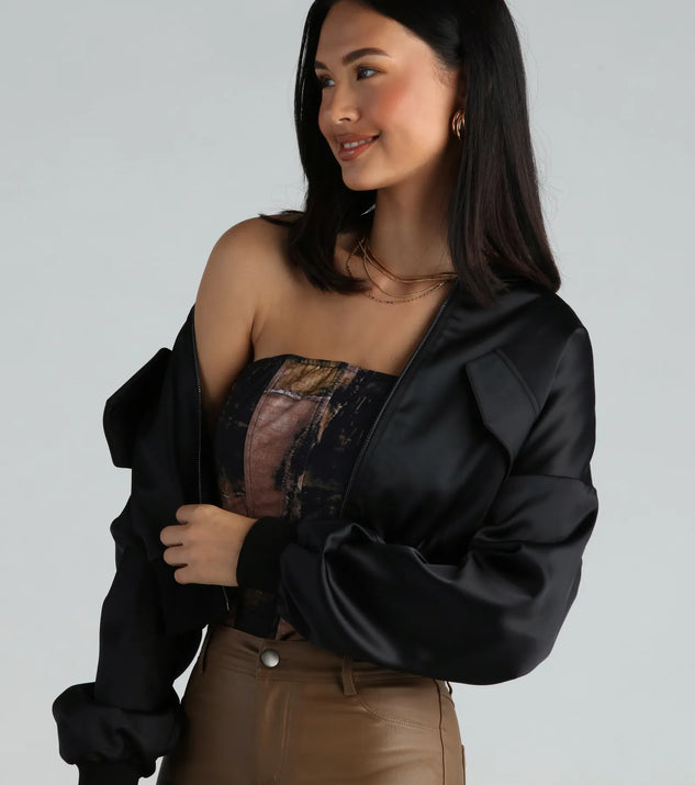 Next-Level Cool Satin Bomber Jacket | Windsor Next-Level Cool Satin Bomber Jacket | Windsor