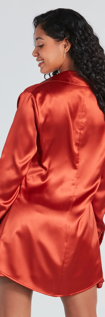 Forever Timeless Satin Collared Top