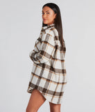Cute Vibes Only Plaid Long Shacket