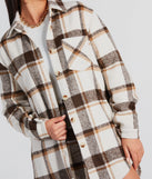 Cute Vibes Only Plaid Long Shacket