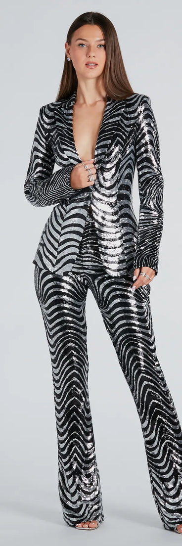 Make An Entrance Sequin Swirl Blazer