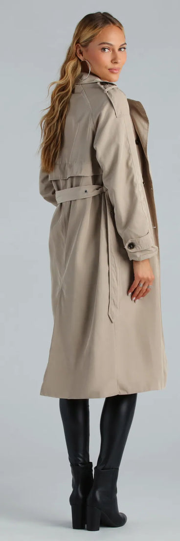 Get A Clue Double Breasted Trench Coat
