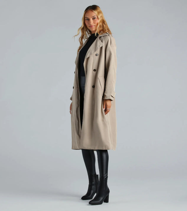Get A Clue Double Breasted Trench Coat | Windsor