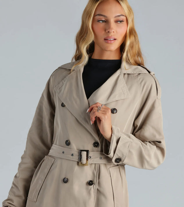 Get A Clue Double Breasted Trench Coat | Windsor