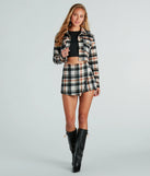 Cozy Trend Plaid Crop Shacket