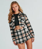 Cozy Trend Plaid Crop Shacket