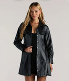 Elevated Affair Faux Leather Trench Coat