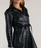 Elevated Affair Faux Leather Trench Coat
