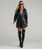 Elevated Affair Faux Leather Trench Coat