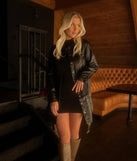 Elevated Affair Faux Leather Trench Coat, a trendy black addition to women's going-out outfits, is ideal for Christmas party outfits, chic NYE attire, or winter night-out looks that keep you on-trend!