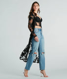 From The Garden Floral Embroidered Long Duster
