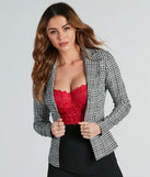 Uptown Attitude Plaid Crop Blazer