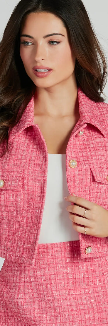 Fabulous By The Second Short Sleeve Tweed Jacket