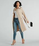 Statement Piece Tie-Waist Woven Trench Coat