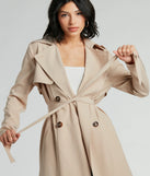 Statement Piece Tie-Waist Woven Trench Coat