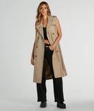 City-Chic Nylon Belted Trench Vest