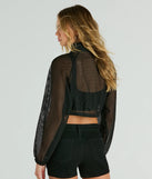 
Upgrade your style game for 2025 with the Total Vibe Fishnet Mesh Bomber Jacket in black, perfect for any fashion-forward wardrobe.
