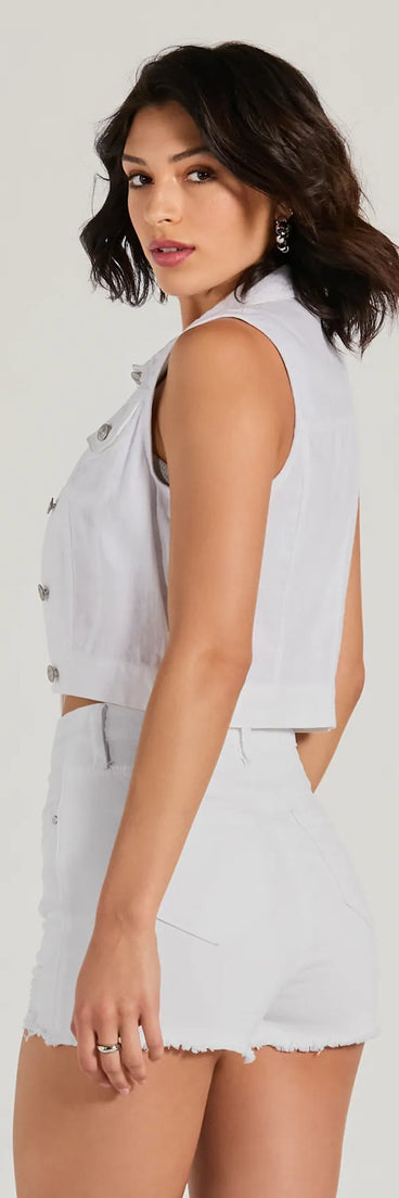 Perfect Company Sleeveless Button-Up Vest