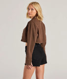 
Upgrade your style game for 2025 with the Popular Cutie Long Sleeve Crop Denim Shacket in brown, perfect for any fashion-forward wardrobe.