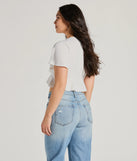 With its midriff cut and trend-forward fit, the Sweeten Me Up Flutter Sleeve Tie Front Crop Top is a ivory crop top made to pair with skirts, denim, or whatever vibe you're feeling this season.