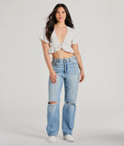 Upgrade your style game for 2025 with the Sweeten Me Up Flutter Sleeve Tie Front Crop Top in ivory, perfect for any fashion-forward wardrobe.