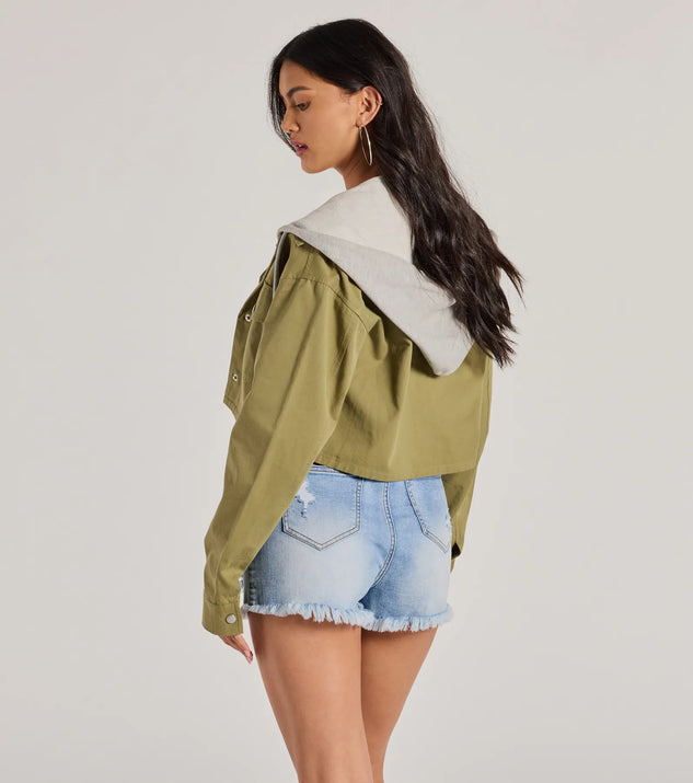 Cozy And Cool Twill Layered Hoodie Jacket | Windsor