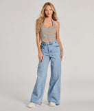 The Keep On Charming Plaid Linen Cropped Vest in taupe is a women's workwear essential with an elevated fabric and chic silhouette, ideal for layering and versatile enough to take your look from office chic to going-out ready!