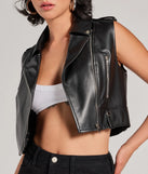 
Upgrade your style game for 2025 with the Hit Your Mark Faux Leather Moto Vest in black, perfect for any fashion-forward wardrobe.