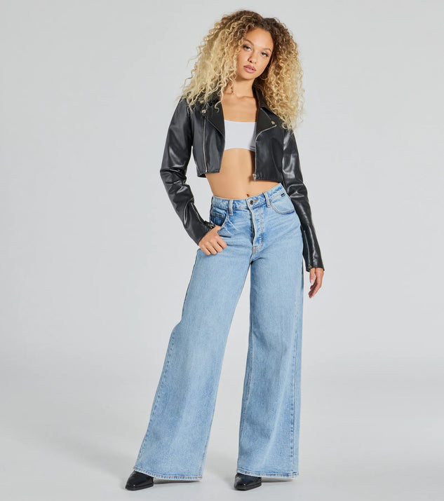 City Slicker Moto Crop Faux Leather Jacket | Windsor