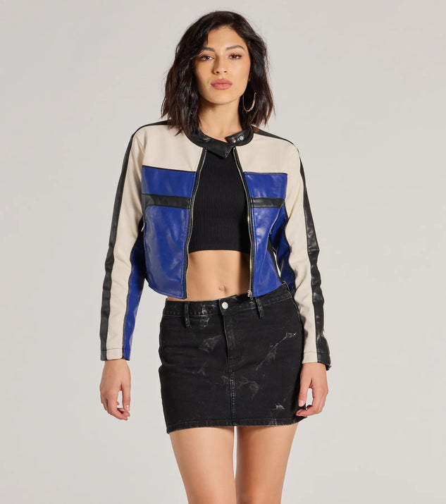 Ride In Style Faux Leather Moto Crop Jacket | Windsor