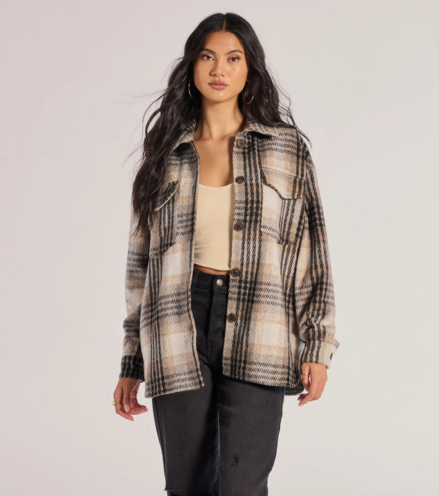 
Upgrade your style game for 2025 with the On-Point Plaid Faux Wool Shacket in gray, perfect for any fashion-forward wardrobe.