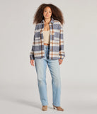 
Upgrade your style game for 2025 with the Effortless Cutie Long Sleeve Plaid Shacket in navy, perfect for any fashion-forward wardrobe.