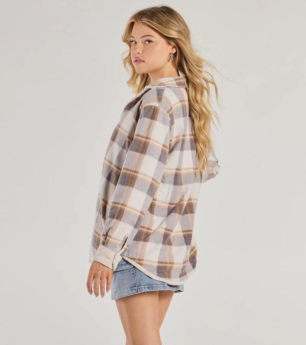 Comfy Season Corduroy And Flannel Reversible Shacket & Windsor