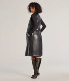Sleek Icon Faux Leather Long Belted Vest