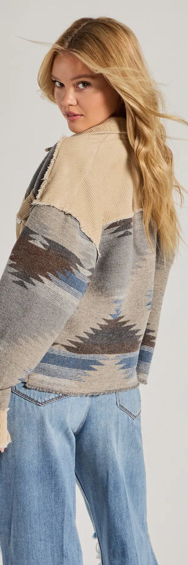 
Upgrade your style game for 2025 with the Western Trend Corduroy Trim Woven Shacket in taupe, perfect for any fashion-forward wardrobe.