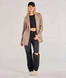 Complete your outfits with the Chic Choice Plaid Faux Suede Blazer, a taupe fashion jacket that adds stylish edge and versatile appeal.