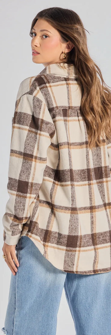 Get inspired with the Comfy Trend Plaid Woven Oversized Shacket, a feed-worthy ivory piece that’s part of Windsor's updated and curated women’s clothing edit packed with must-have fall outfit ideas.