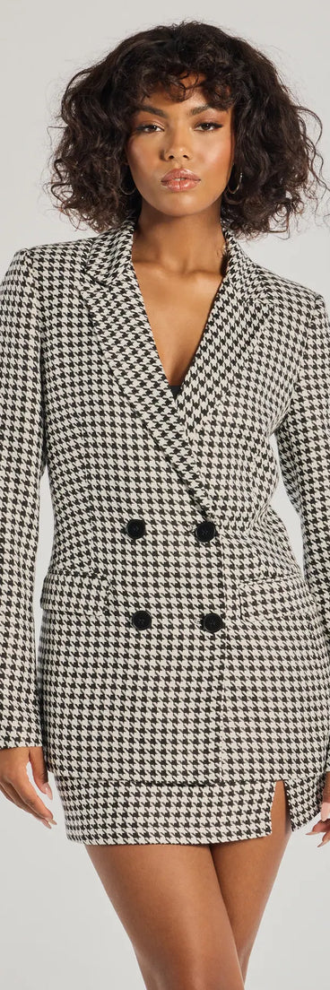 Icon Era Houndstooth Woven Blazer