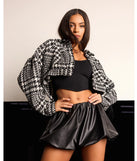 
Upgrade your style game for 2025 with the Next Level Chic Houndstooth Woven Cropped Shacket in black, perfect for any fashion-forward wardrobe.