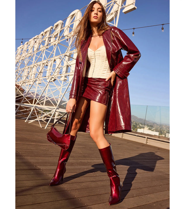 Chic Authority Faux Leather Trench Coat | Windsor
