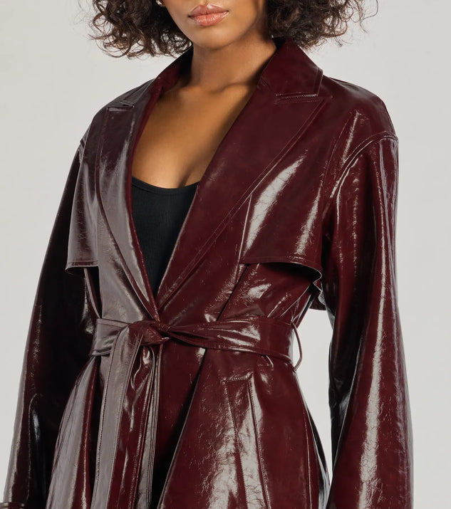 cityshop レザー　コート　FAUX LEATHER COAT faux leather jacket