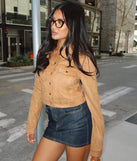 Ready To Go Faux Suede Crop Jacket