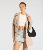 Eye For Style Belted Faux Suede Trench Coat