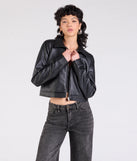 Keep Your Cool Collared Faux Leather Jacket