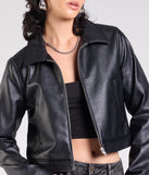 Keep Your Cool Collared Faux Leather Jacket