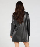 Effortlessly Sleek Faux Leather Oversized Blazer