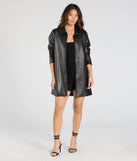 Effortlessly Sleek Faux Leather Oversized Blazer