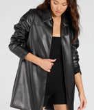 Effortlessly Sleek Faux Leather Oversized Blazer